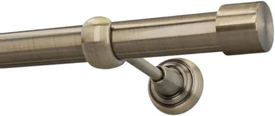 Produktbild von Gardinenstange „Zoya“ für Vorhänge, Ø 25 mm, 1-läufig, zur Wandmontage, Messing Antik, 160 cm