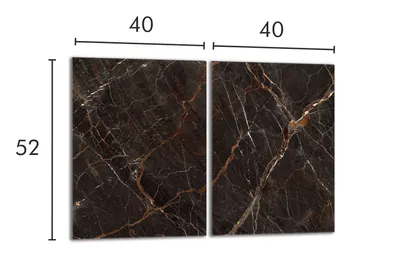Imagen del producto de Cubierta protectora de vidrio para placa de cocina, 2 unidades, 40x52 cm, diseño mármol