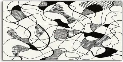 Produktbild von Coloray Glasbild 140x70  Wandbild Glasbilder Abstrakte Schreibstift & Tintenskizze
