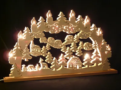 Produktbild von Original Erzgebirgischer Marken Schwibbogen Lichterbogen 70 x 43 cm S70-0_78