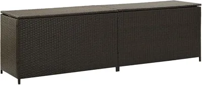 Produktbild von Gartenbox Auflagenbox Wetterfest Gartenbox Poly Rattan 200x50x60 cm Braun