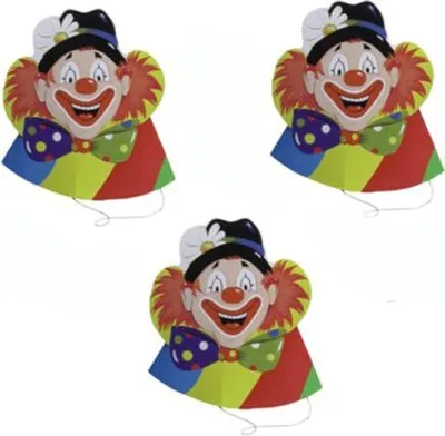 Produktbild von PAPSTAR Hütchen "Clowngesicht", 5er Set für Partys und Feiern | Beutel (5 Stück)