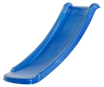 Image de Toboggan KBT bleu 118 cm, toboggan à vagues pour jardin, moulé par injection en PEHD, montage sans vis, pour plateformes de 60 cm de hauteur, design moderne, sûr et stable