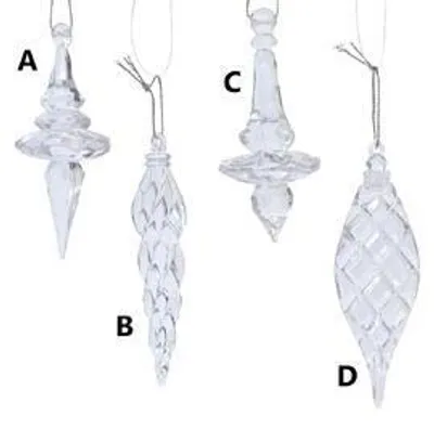 Immagine prodotto di Ornamento natalizio GOCCE, 10 cm, plastica, trasparente, KSD
