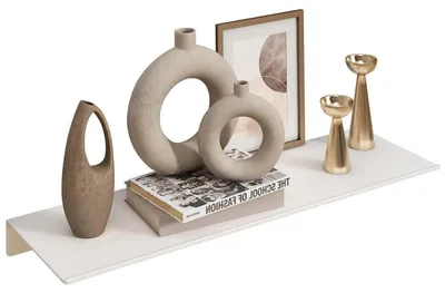 Produktbild von Schweberegal Weiß Aluminium 40cm Wandregal für Küche Bad Wohnzimmer