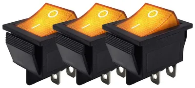 Produktbild von ProRide Wippschalter KCD4-202 ON/OFF, 2-polig, orange, 3 Stück