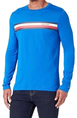 Produktbild von Tommy Hilfiger - T-Shirt für Herren, Regulär, Langärmlig NA322 (XXL) (Blau)