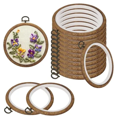 Stickrahmen-Set, 15 Stück, 12 cm, Kunststoff, für Kreuzstich