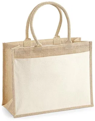 Image de Sacs de courses en jute Unyqoos®, 100% jute, lot de 1 à 25 pièces, dimensions 42×33×19 cm (21 L, anse de 55 cm) et 26×22×14 cm (6 L, anse de 35 cm), surface d'impression : 36×22 cm / 21×13 cm