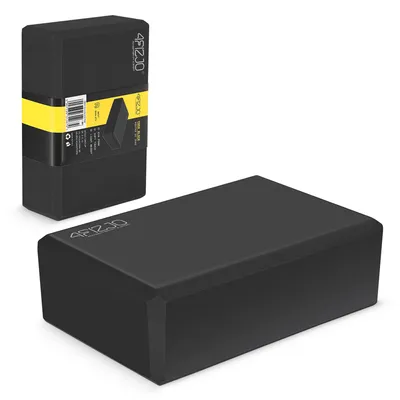 Produktbild von 4FIZJO Yoga-Block, EVA-Schaum, 23x15x7,6 cm, Würfel-Form, Schwarz