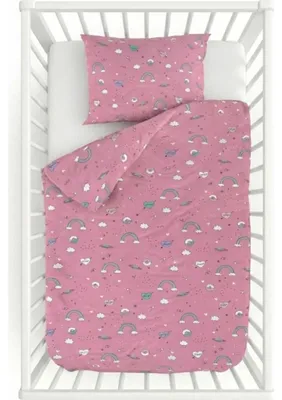 Produktbild von Baby Baumwolle Krippe Bettwäsche Obláčky rosa