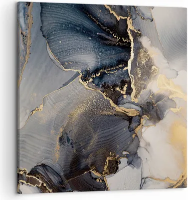 Produktbild von Bild auf Leinwand - Leinwandbild - Einteilig - Dunkel Abstraktion Gold - 50x50cm - Wand Bild - Wanddeko - Wandbilder - Leinwanddruck - Bilder - Wanddekoration - Leinwand bilder - AC50x50-4824