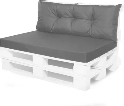 Produktbild von Palettenkissen Set Anthrazit  Sitzkissen 120x60x10 cm mit abnehmbarem Bezug & Rückenkissen 120x40 für Palettenmöbel