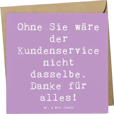 Produktbild von Mr. & Mrs. Panda Glückwunschkarte Spruch Kundendienstmitarbeiter Dankeschön - Lavendeltraum - Geschenk, Dankbarkeit, Kundenservice, besonderes, anlasskarte, doppelkarte