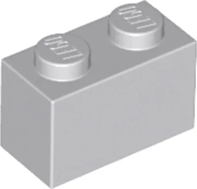 Image de 1 pièce LEGO, pièce c. 3004 en gris clair (gris bleu clair)