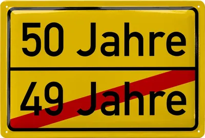 Produktbild von Blechschild 50 Schild Geburtstag, 50er Schild ORTSSCHILD, Verkehrsschild Deko 50 Geburtstag Mann, 50 Geburtstag Deko,  Geburtstagsschild 50