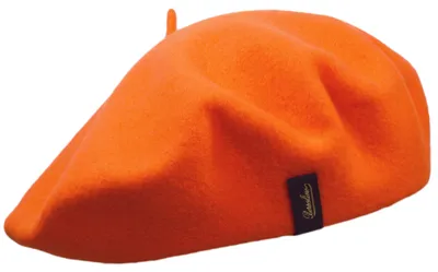 Image de Béret pour femmes | 100% laine | Modèle Patrizia | Fabriqué en Italie, couleur orange, taille unique