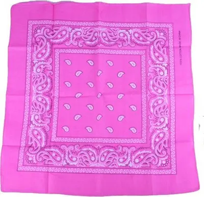 Productafbeelding van CHPN - Bandana - Boerenlappen - Sjaal - Paisleyprint - 54/54 cm - Roze - Zakdoek - Carnaval - Accessoire