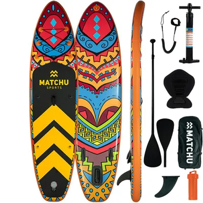 Produktbild von Matchu Sports Stand Up Paddle Board Deluxe Aufblasbar 320x81x15 cm - SUP Board Set mit dem Sitz - Surfbrett - Paddle Surf Board mit Zubehör