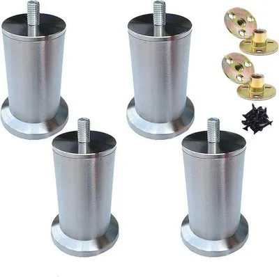 Produktbild von Famanu Möbelbeine aus Edelstahl, 12 cm, höhenverstellbar