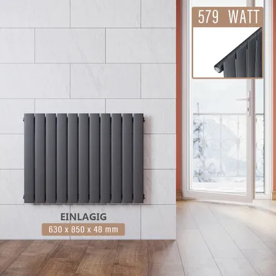 Obrázek produktu pro Deskový radiátor SONNI 630×850mm jednovrstvý antracitový Vertikální radiátor