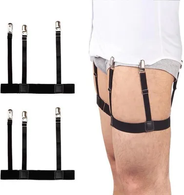 Produktbild von CHPN – Hosenträger – Schwarz – Elastische Hosenträger für Hemd – Hosenträger – Herren-Accessoire – Hemd-Hosenträger – Universal