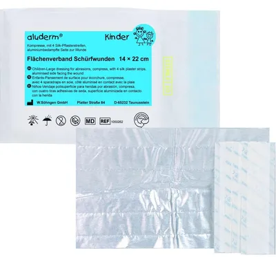 Produktbild von Flächenverband aluderm Kinder für Schürfwunden