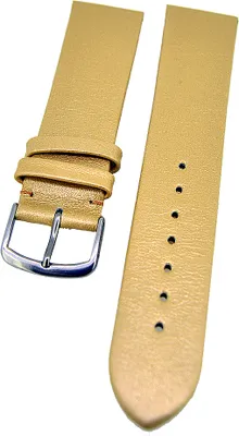 Produktbild von Uhrenarmband weiches Kalbslederband Gold ohne Naht 20mm