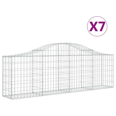 Produktbild von Gabionen mit Hochbogen 7 Stk. 200x30x60/80 cm Verzinktes Eisen