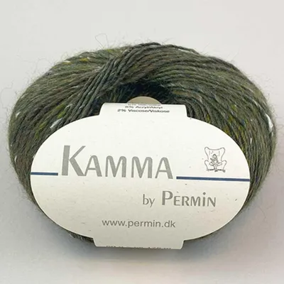 Image de Kamma by Permin – Fil raffiné en laine, alpaga, soie et effet tweed (33 vert forêt)