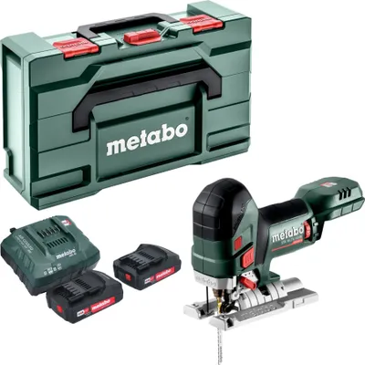 Zdjęcie produktu dla Wyrzynarka akumulatorowa Metabo STA 18 LTX 150 BL 18 V 150 mm bezszczotkowa + 2x akumulator 2,0 Ah + ładowarka + metabox