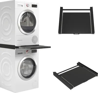 Produktbild von Wasophoogte® Zwischenbaurahmen Waschmaschine Trockner - Stapelkit für Waschmaschine und Trockner - Universeller Verbindungsrahmen