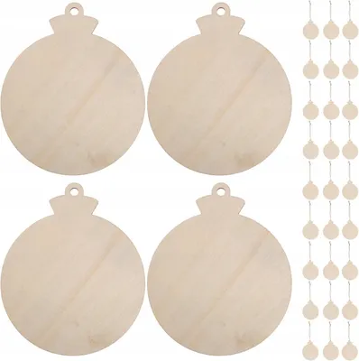 Produktbild von HOLZKUGELN zur Dekoration. 36-teiliges Set mit Markern und DIY-Anhängern.