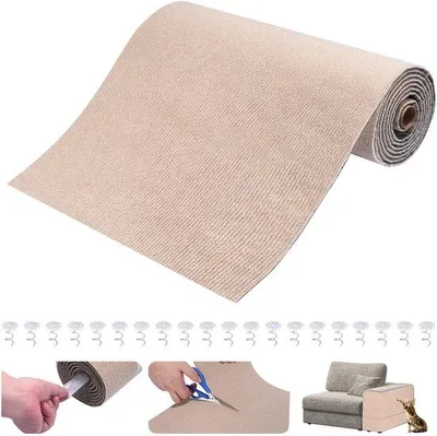 Produktbild von Selbstklebender Katzenklaw für Katzen DIY Krabbenwandmodell mit Krabbenplatten für Katzen (2 m x 0,4 m, Khaki)