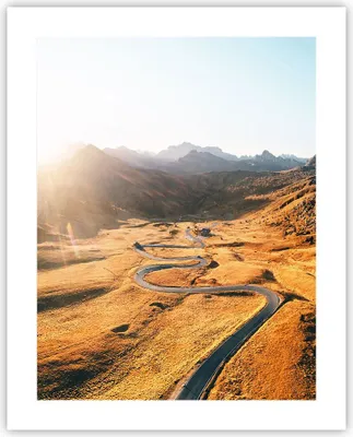 Produktbild von Poster - Poster ohne Rahmen - Sonne Berge Weg - 40x50 cm - Wand Bild - Wanddeko - Wandbilder - Kunstposter - Wandposter - Bilder - Kunstdruck - Wanddekoration - Wandbild - P2XPA40x50-4836