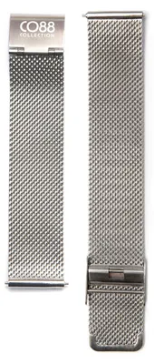 Produktbild von CO88 Collection Horlogeband 8CS-30001 Mesh - 18 mm - Milanese Horlogebandje - Zilverkleurig