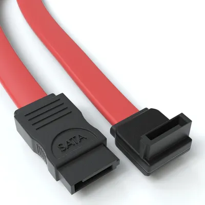Produktbild von JAMEGA SATA-II-Datenkabel, linksgewinkelt, Rot, 0,5 m