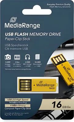 Immagine prodotto di MediaRange USB Nanostick 16GB m. Klammerfunktion gelb
