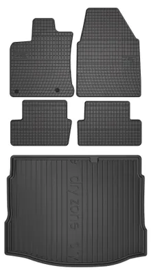 Produktbild von Gummimatten + Kofferraumwanne für Nissan Qashqai I J10 2006-2013 (SUV/Crossover, Standard-Kofferraum) – Schwarz, passgenau – Wielganizator SolidPRO