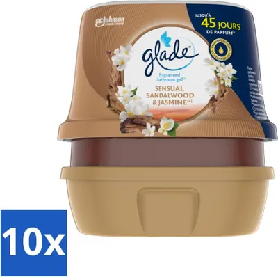 Produktbild von Glade - Badezimmergel - Sinnliches Sandelholz-Jasmin - 180 g - Vorteilspack - 10 Stücke