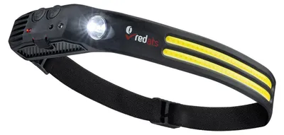 Immagine prodotto di Torcia frontale con sensore Fh-210 con 2 strisce LED, ricaricabile, con sensore di movimento, batteria da 1200mAh ricaricabile
