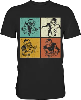 Produktbild von Retro American Football T-Shirt – Black / XL