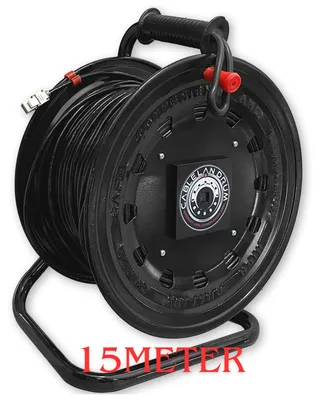 Produktbild von Netzwerk LAN Kabeltrommel CAT6 S/FTP RJ45 Keystone Buchsen Internetverlängerung erweitern Metall schwarz 15 Meter