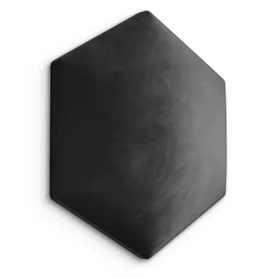 Obrázek produktu pro Muralo Čalouněný panel HEXAGON WALL CUSHION Nástěnný polštářek Čelo postele Nástěnný panel Graphite 40 cm x 35 cm