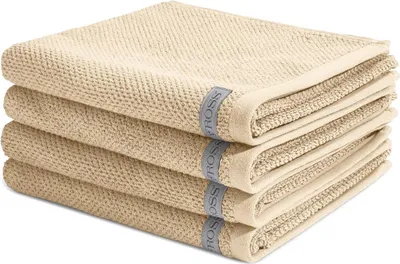 Produktbild von Ross Selection 4 X Handtuch im Set Weiche Frottee-Qualität für besten Komfort, Hohe Saugkraft und schnelle Trocknung, Stilvolles Design mit gewebter Bordüre