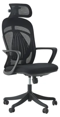 Image de Chaise de bureau confortable avec appui-tête flexible et dossier en maille