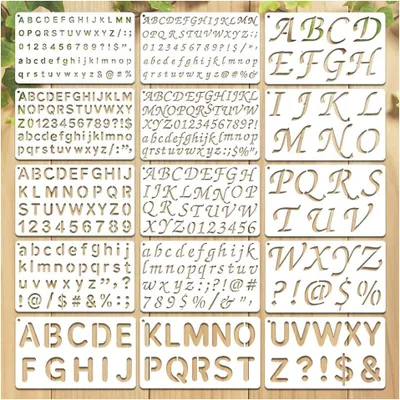 Produktbild von Buchstabenschablone Set 15 Stück, 15x25 cm, zum Malen