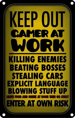 Produktbild von vianmo Blechschild 30x20 cm Keep out gamer at work enter Calm Yoga