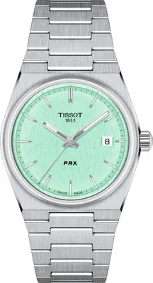 Produktbild von Tissot PRX 35 mm, hellgrünes Zifferblatt, Edelstahl