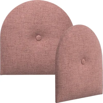 Obrázok produktu pre VOX SOFO čalúnený panel v tvare oblúka s gombíkom 30 x 30 cm – ružová melange, čalúnený vankúš na stenu, akustický panel, čelo postele, mäkký (1 kus)